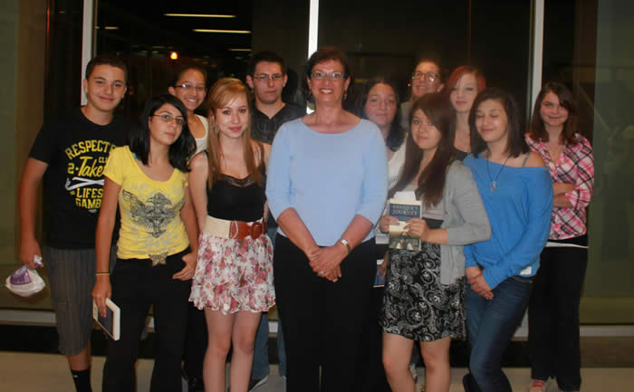 September 2012: Mesa Vista High School journalism students from Ojo Caliente, New Mexico, traveled 1.5 hours one way to Adams State University in Alamosa, Colorado to ask Sonia Nazario a lot of good questions. 
