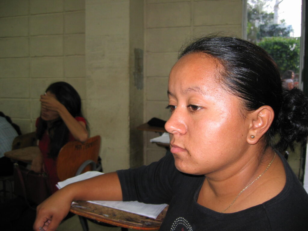 Enrique's sister Belky at the Tegucigalpa university where she studied in 2003.